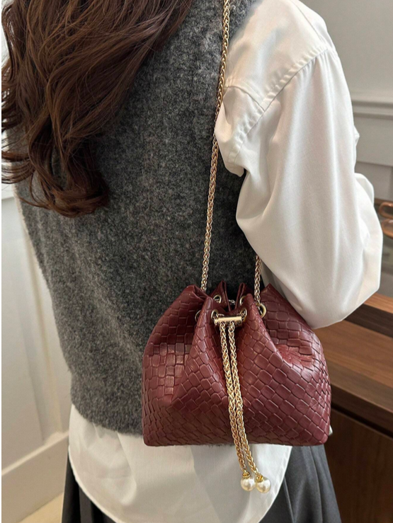 BOLSO CUBO BURDEOS