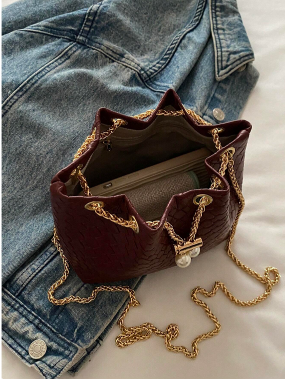 BOLSO CUBO BURDEOS