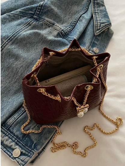 BOLSO CUBO BURDEOS