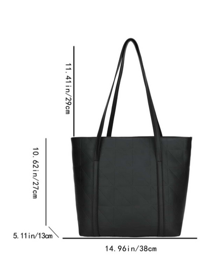 BOLSO GRANDE NEGRO DISEÑO ROMBOS