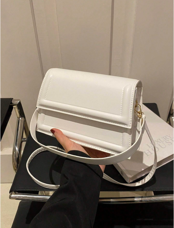 BOLSO BLANCO SOLAPA RECTA