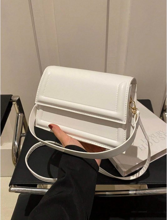 BOLSO BLANCO SOLAPA RECTA
