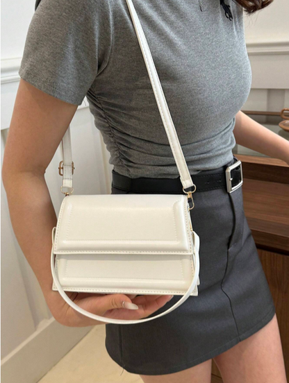 BOLSO BLANCO SOLAPA RECTA