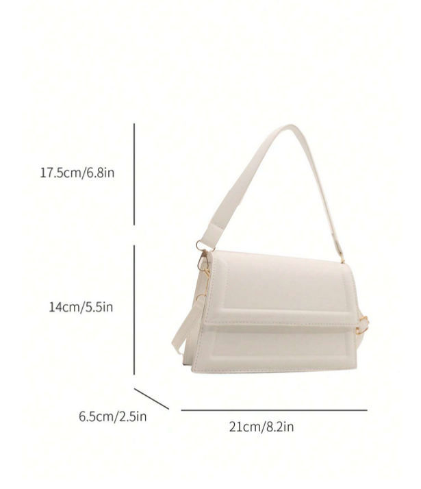 BOLSO BLANCO SOLAPA RECTA
