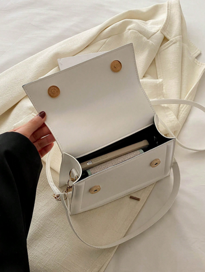 BOLSO BLANCO SOLAPA RECTA