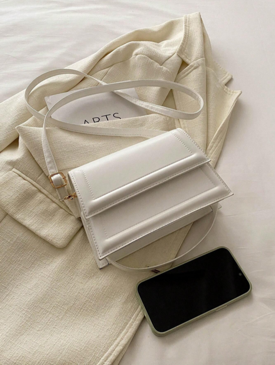 BOLSO BLANCO SOLAPA RECTA
