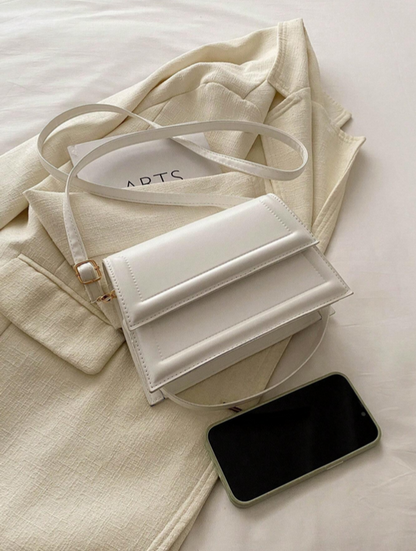 BOLSO BLANCO SOLAPA RECTA