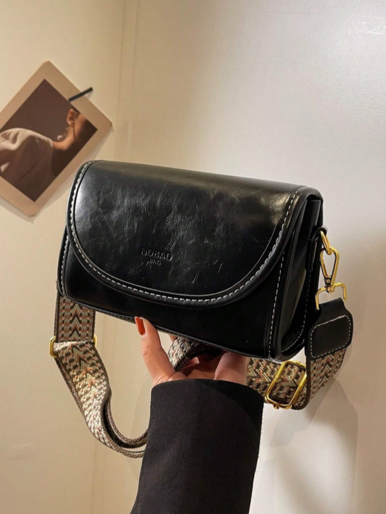 BOLSO NEGRO CORREA TEJIDA