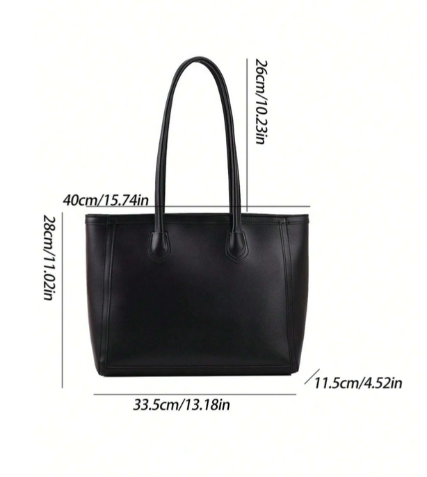 BOLSO  GRANDE MINIMALISTA NEGRO