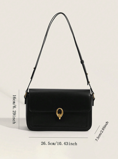 BOLSO NEGRO BROCHE DORADO REDONDO