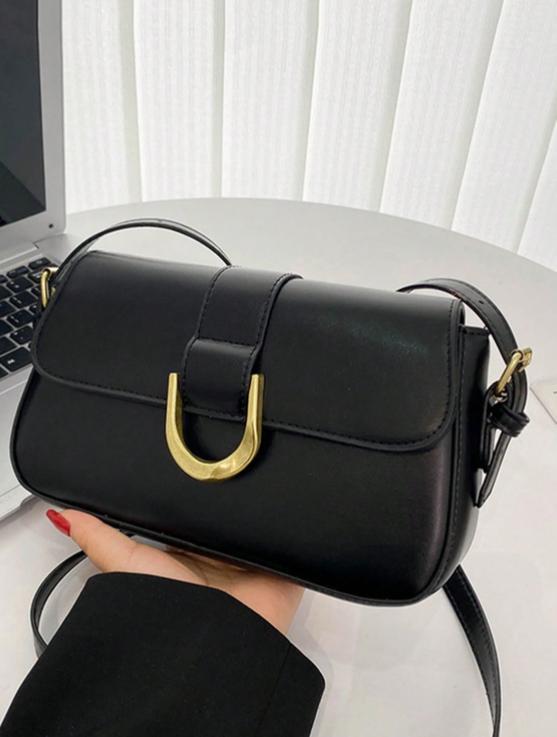BOLSO DE HOMBRO NEGRO MINIMALISTA