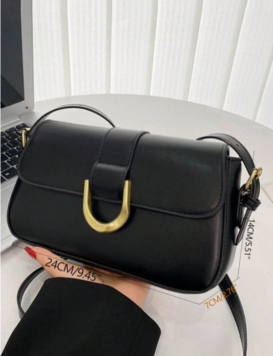 BOLSO DE HOMBRO NEGRO MINIMALISTA