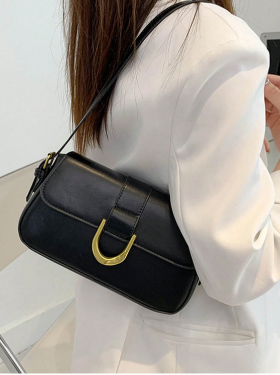 BOLSO DE HOMBRO NEGRO MINIMALISTA