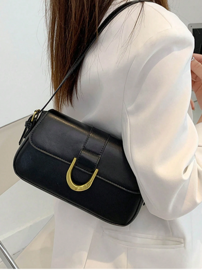BOLSO DE HOMBRO NEGRO MINIMALISTA