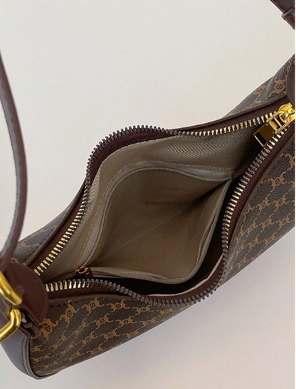 BOLSO DE HOMBRO CAFE CON DISEÑOS