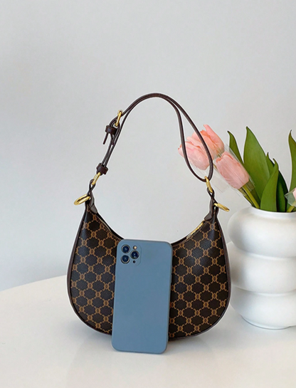 BOLSO DE HOMBRO CAFE CON DISEÑOS