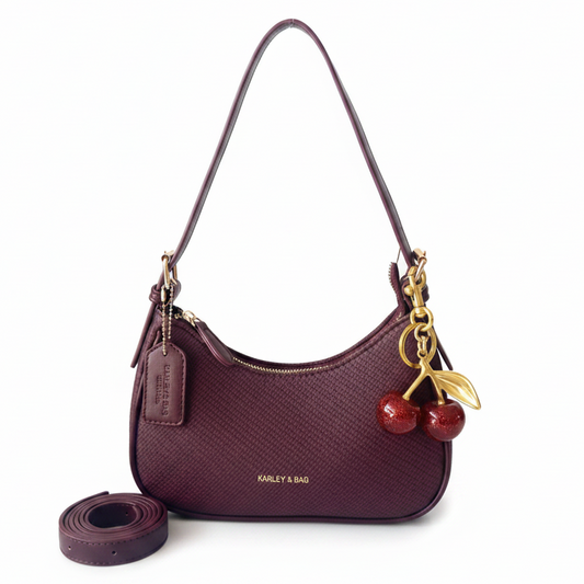 BOLSO LUNA COLOR  BURDEOS