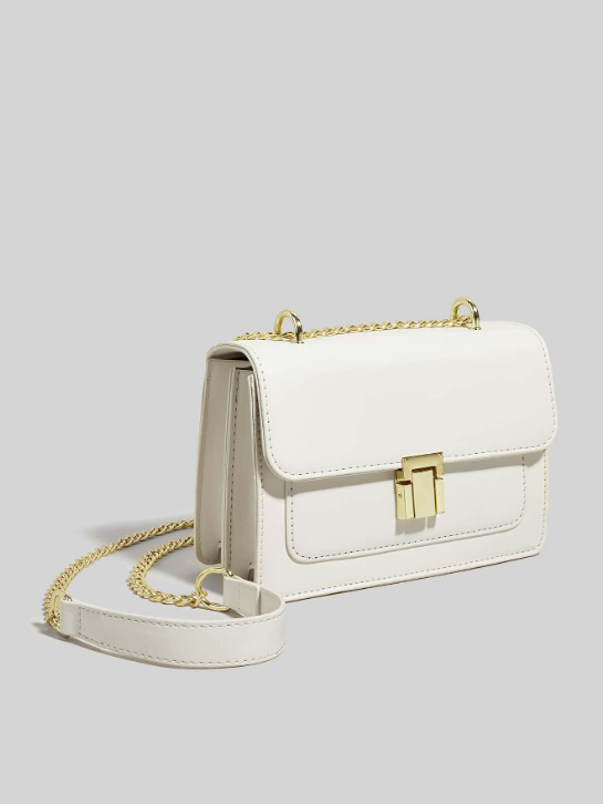 BOLSO BLANCO , HEBILLA CUADRADA