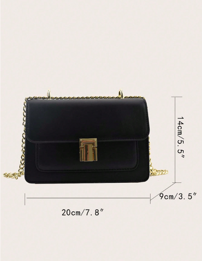 BOLSO NEGRO , HEBILLA CUADRADA