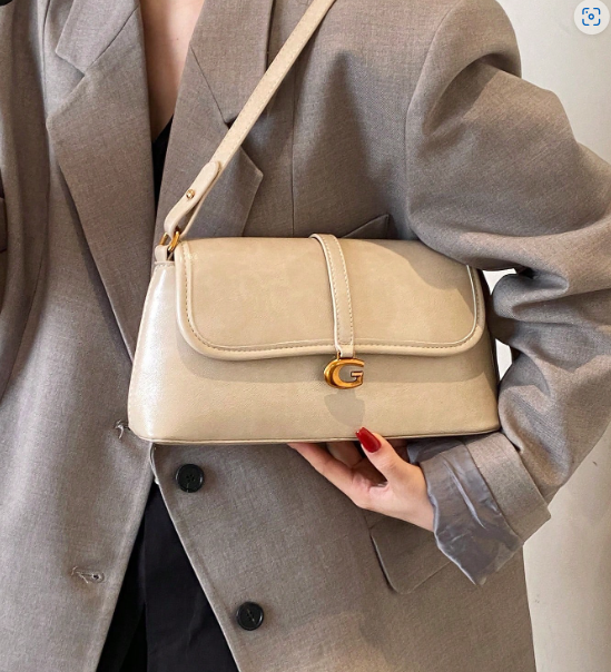 BOLSO CAQUI TIPO BAGUETTE