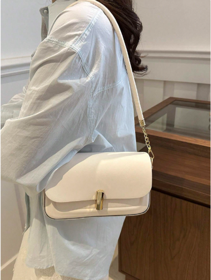 BOLSO BLANCO MARFIL EVILLA DE LUJO DORADA