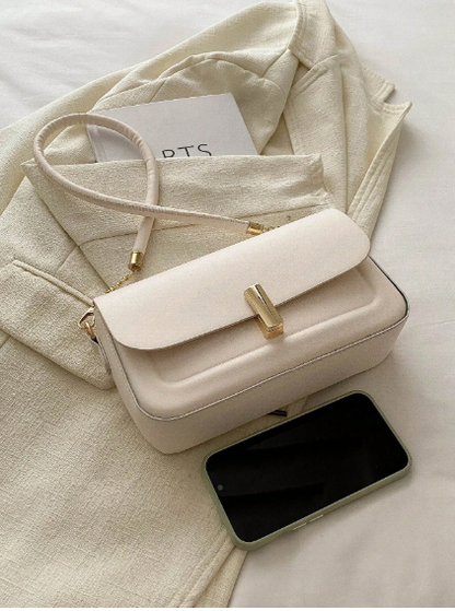 BOLSO BLANCO MARFIL EVILLA DE LUJO DORADA