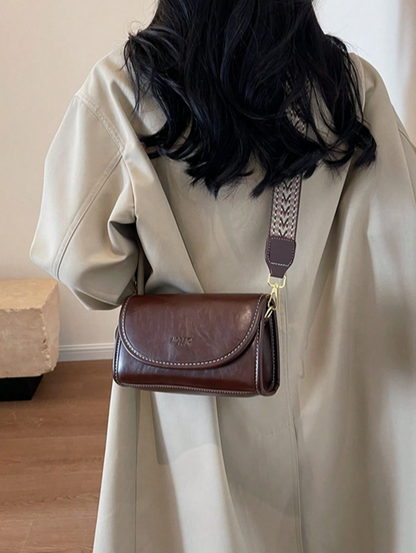 BOLSO MARRON CORREA TEJIDA